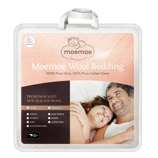 MoeMoe 100 Percent Wool Everyday Weight Duvet Inner 300gm